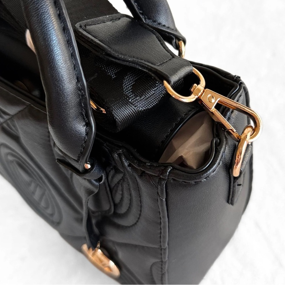 NWT Valentino Orlandi Mini Kayla Quilted Tote – Black Vegan Leather - Picture 5 of 12